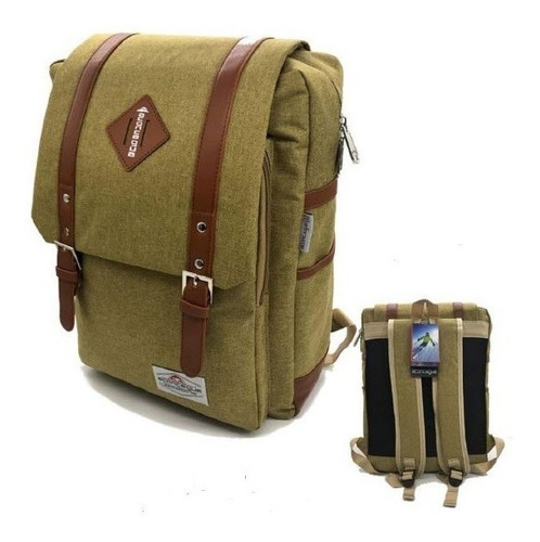 Mochila Urbana Aconcagua 702 Color Beige Diseño Liso