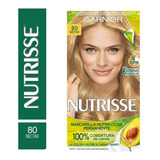 Kit Tintura Garnier  Nutrisse Regular Clasico Mascarilla Nutricolor Permanente Tono 80 Néctar Para Cabello