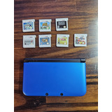 Nintendo 3ds Xl Azul C/cargador + 7 Juegos + Funda Original