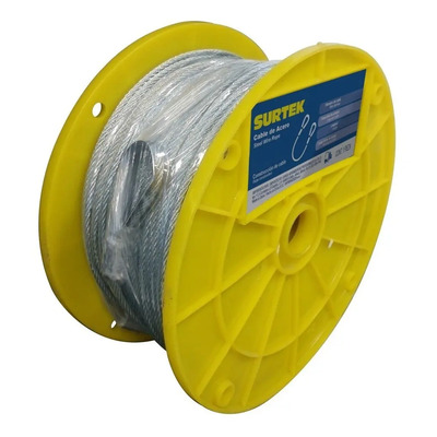 Cable De Acero Guardacabo 1\u002F8 X76m Construcción 7 X 7 Surtek | Envío gratis