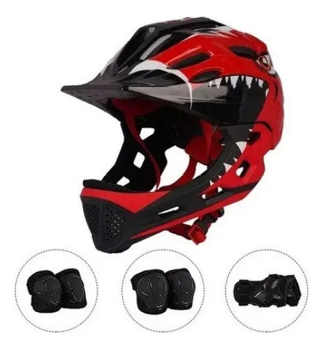 Casco Protección Kit Niños Bicicleta Skate Scooter 3-13 Años