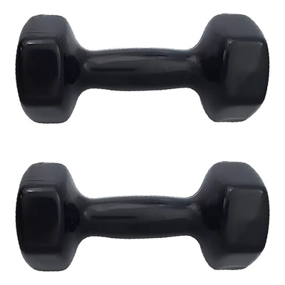 Par Mancuernas Pesas Hexagonal Vinil De 8 Lb Negra(3.62 Kg) Color Negro | Envío gratis