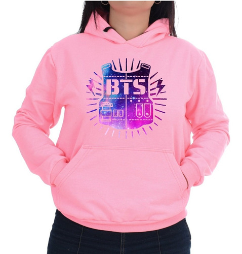 Blusa Moletom Canguru Bts Kpop Feminino Banda Capuz Bolso