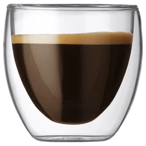 6 Copos Vidro Duplo Parede Dupla P Café Chá Água Drink 150ml