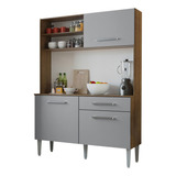 Mueble De Cocina Compacto Life Madesa Rustic De 120 Cm, Color Gris