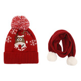 Conjunto De Gorro De Punto Navideño Para Niños, Bufanda, Dib