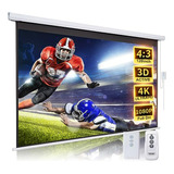 Pantalla Proyector Motorizada 120  4:3 Hd Con Control Remoto