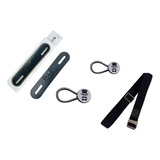 Kit Tie Clip Preto + 2 Extensor Botão + Segura Camisa