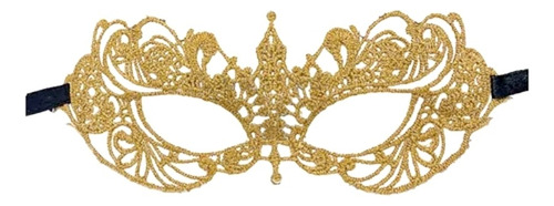 Mascara Renda Veneziana Dourada Prata Carnaval 50 Tons Cinza
