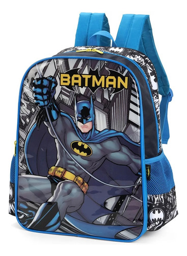 Mochila Escolar Infantil Dc Batman Em Poliéster Luxcel 