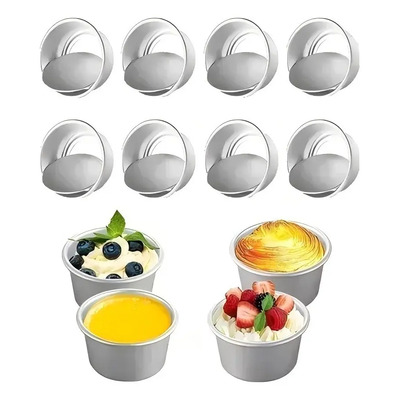 8piezas Molde Pastelero Desmontable Redondo De Aluminio | MercadoLibre