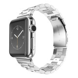 Correa Eslabones De Lujo Silver Para Apple Watch + Regalos