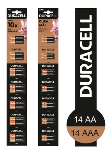 Combo Pilas Alcalinas Duracell 14 Aa + 14 Aaa