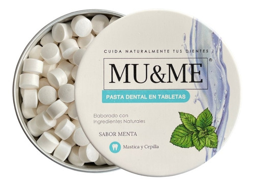 Pasta Dental Tableta Solida Mu&me Menta 180 Pastillas (25gr)