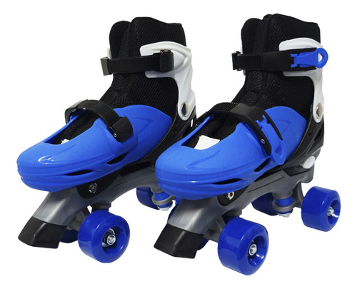 Patins Infantil Clássico 4 Rodas Quad Roller Masculino Azul