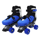 Patins Infantil Clássico Quad Roller 4 Rodas Masculino Azul