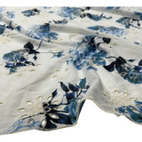 Tecido Laise Bordada Floral Grécia 1,35x1,00m 100% Algodão