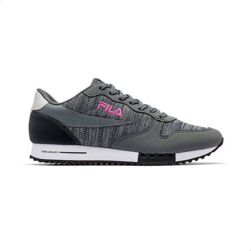 Tênis Para Feminino Fila Euro Jogger Cor Grafite/prata/rosa - Adulto 38 Br