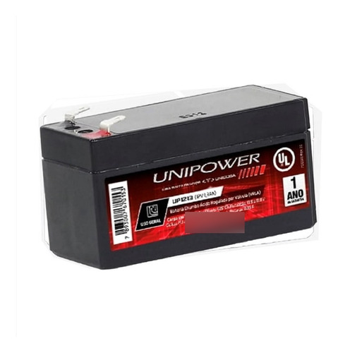 Bateria Selada 12v 1,3ah Unipower Orig. Relogio De Ponto