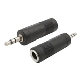 Adaptador Plug 3.5 Estereo A Jack 6.5 Estereo X 2 Unidades