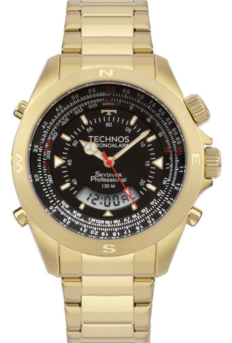 Relógio Technos Masculino Skydiver Pilot Dourado Wt20565/4p