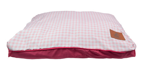 Cama Almofada Para Cachorros Pets Vichy Rosa 88x75 Tamanho M