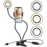 Suporte Celular De Mesa Luminária Ring Light Led Selfie