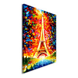Cuadro Decorativo Moderno Torre Eiffel Paisaje Colorido Sala