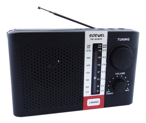 Radio Solar Am/fm 3 Bandas Recargable Sw-q35bts 