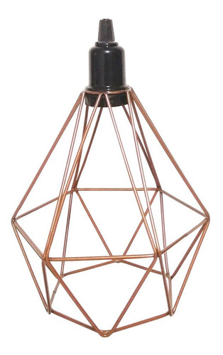 Lustre Industrial Pendente Retro Aramado Diamante Cobre