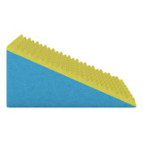 Encosto Triangular Ortopédico 65x45x30cm Cor Amarelo E Azul Apoio Terapêutico Com Suporte Ideal E Alívio Terapêutico Perfeito Para Pós-cirúrgico E Amamentação