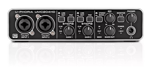 Interfaz De Audio Usb Behringer U-phoria Umc204hd P