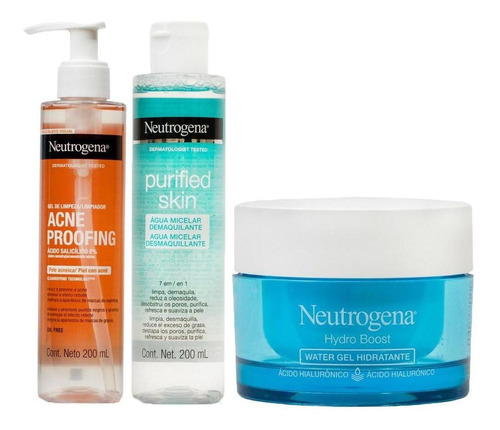 Kitt Neutrogena Gel De Limpeza+ Hidratante+ Água Micelar