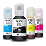 4 Refil Tinta Para Epson Ecotankt504 L4150 L4260 L6171 L6270