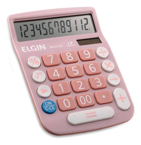 Calculadora De Mesa 12 Dígitos Mv-4130 Mv4130 Rosa - Elgin