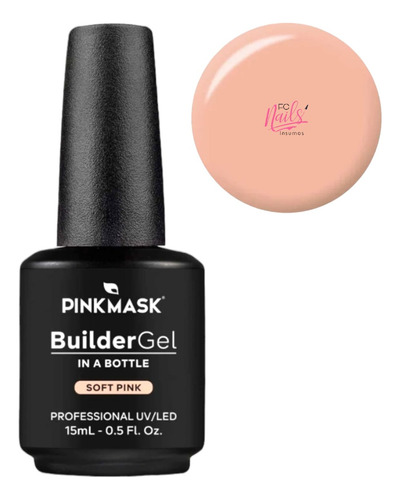 Pink Mask Builder Gel In A Bottle 15 Ml Capping Construcción