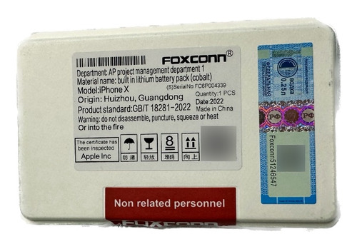 Bateria iPhone X Foxconn Com Adesivo Na Caixa