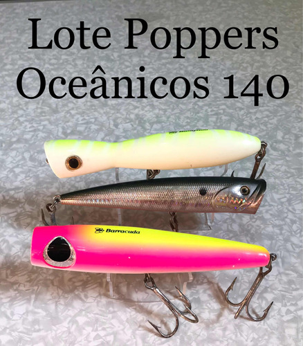 Lote Com 3 Iscas Poppers Oceânicas De 14cm