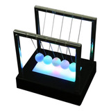 Newtons Cradle Pendulum Multi-color Change Led Balance Ba...