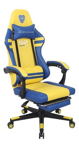 Silla De Escritorio Game Pro 381tb 381 Tb Gamer Ergonómica  Amarilla Y Azul