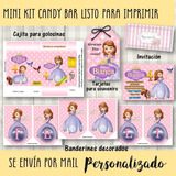 Candy Bar Mini Kit Imprimible Princesa Sofía Mod.1 Cumple