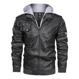 A5+chaquetas Cuero Pu Hombre Abrigo Motocicleta Casual Invierno