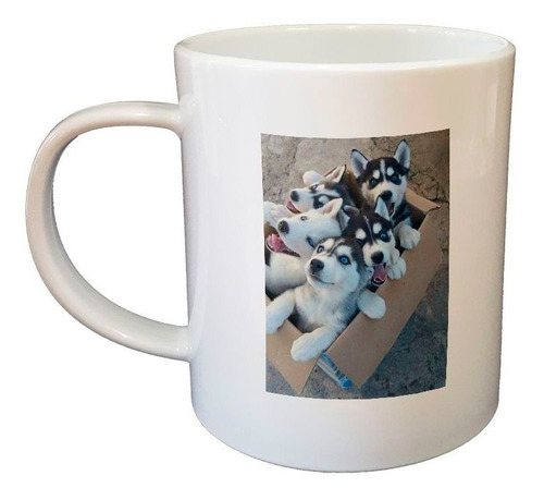 Taza De Plastico Husky Siberiano Cachorros M2