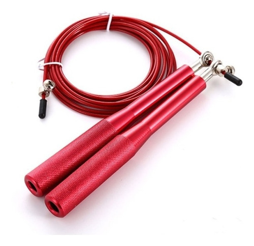 Soga De Saltar Speed Rope Acero Metálica Rulemanes Color Rojo