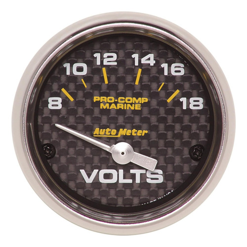 Autometer Manómetro, Voltímetro, 2 1/16 , 18v, Eléctrico, Fi