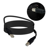 Cable Usb 2.0 Para Impresora Proyector Multifuncional 2.5mts Color Negro