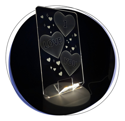 Velador Portacelular Personalizado - Corazones - Luz Led