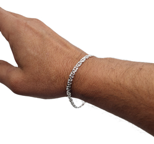 Pulsera Hombre Ojo De Tigre Plata Italiana 925