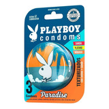 3 Condones De Látex Playboy Paradise Con Sabor Y Aroma