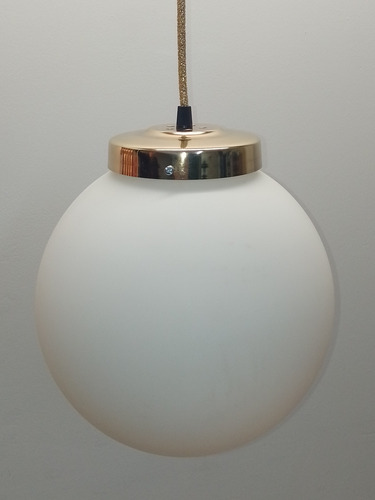 Lampara Colgante Globo Esfera Opal Mate Dorado Cobre 18cm